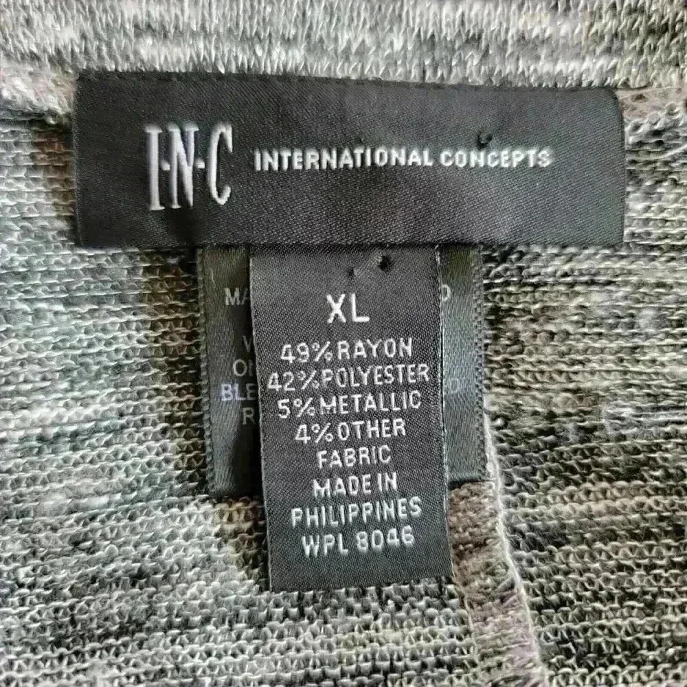 International Concepts Womens Open Front Heather Gray w/Sparkle Cardigan Size XL - Picture 7 of 8